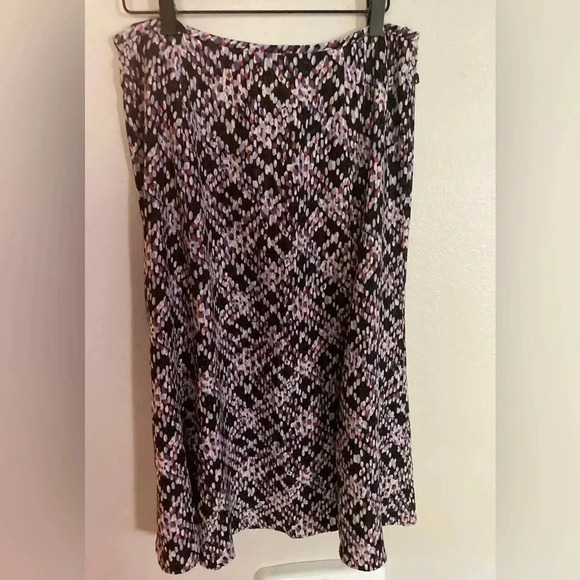 Talbots 100% Silk Patterned Midi Skirt Size 10 Multicolor - Picture 4 of 6